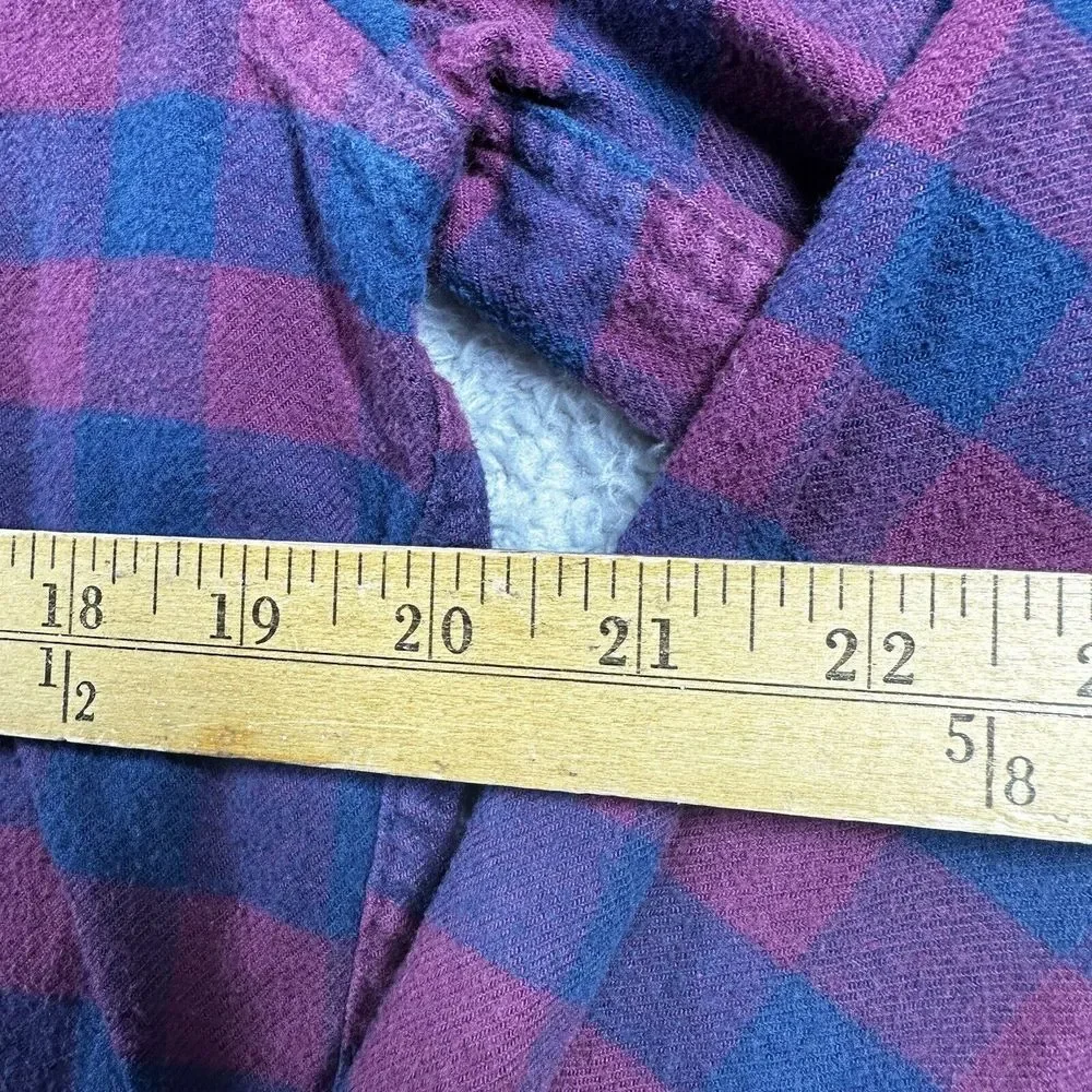 J.Crew Flannel Shirt Mens Medium Red Blue Mid Weight Button Up Long Sleeve‎